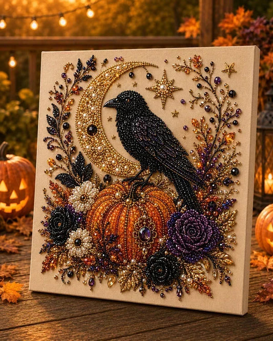 🎃 Set de bricolaj „Halloween Pearl Art” – Nu e nevoie de abilități de pictură, trebuie doar să potrivești și să așezi perlele.