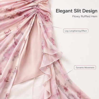 Rochie lungă sexy cu fante laterale