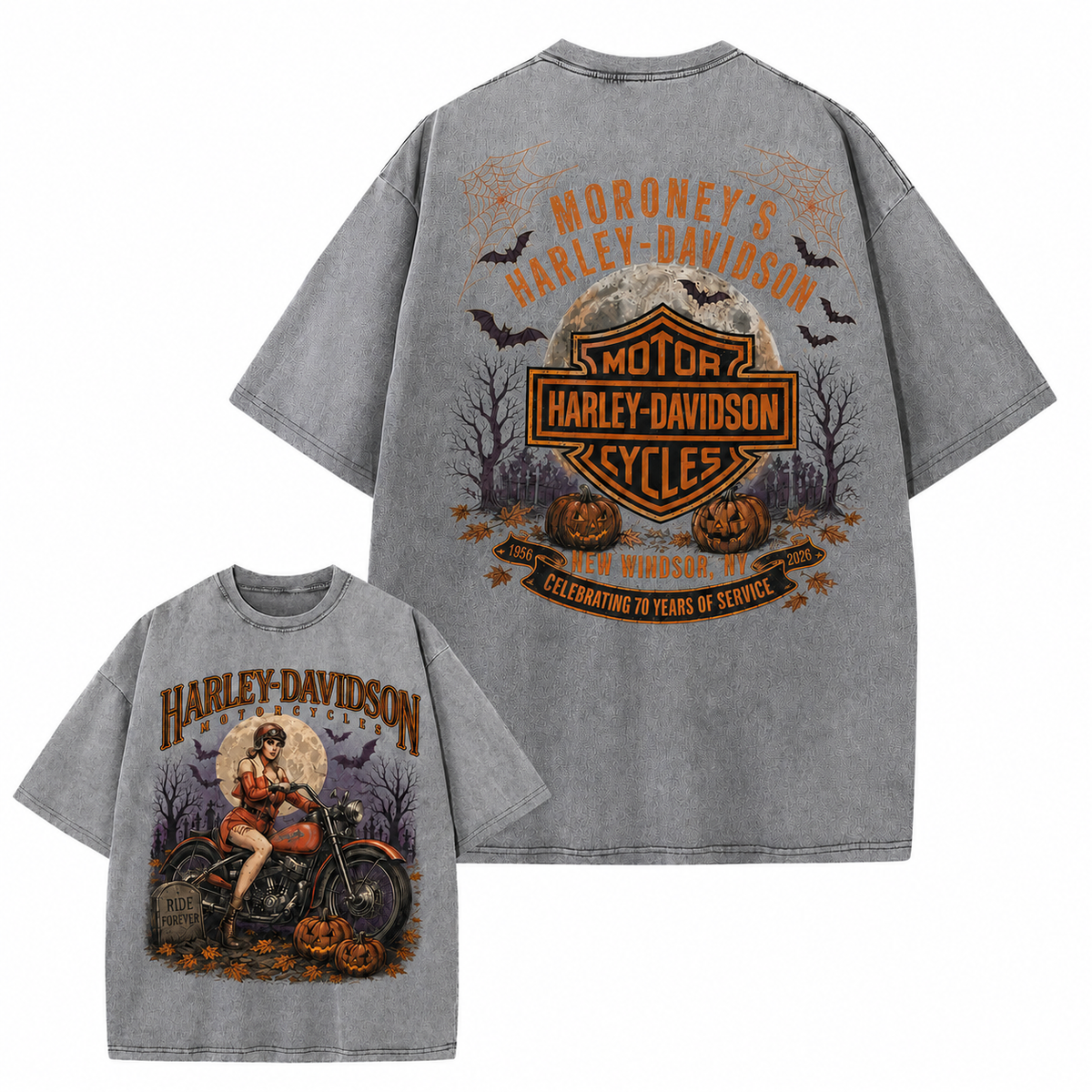 Retro Washed Girl Davidson Pattern T-shirt