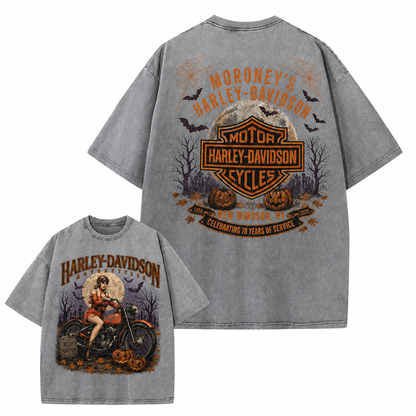 Retro Washed Girl Davidson Pattern T-shirt
