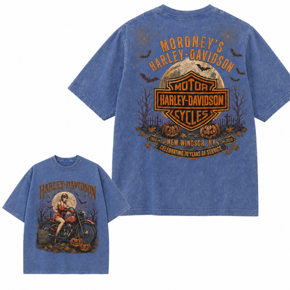 Retro Washed Girl Davidson Pattern T-shirt