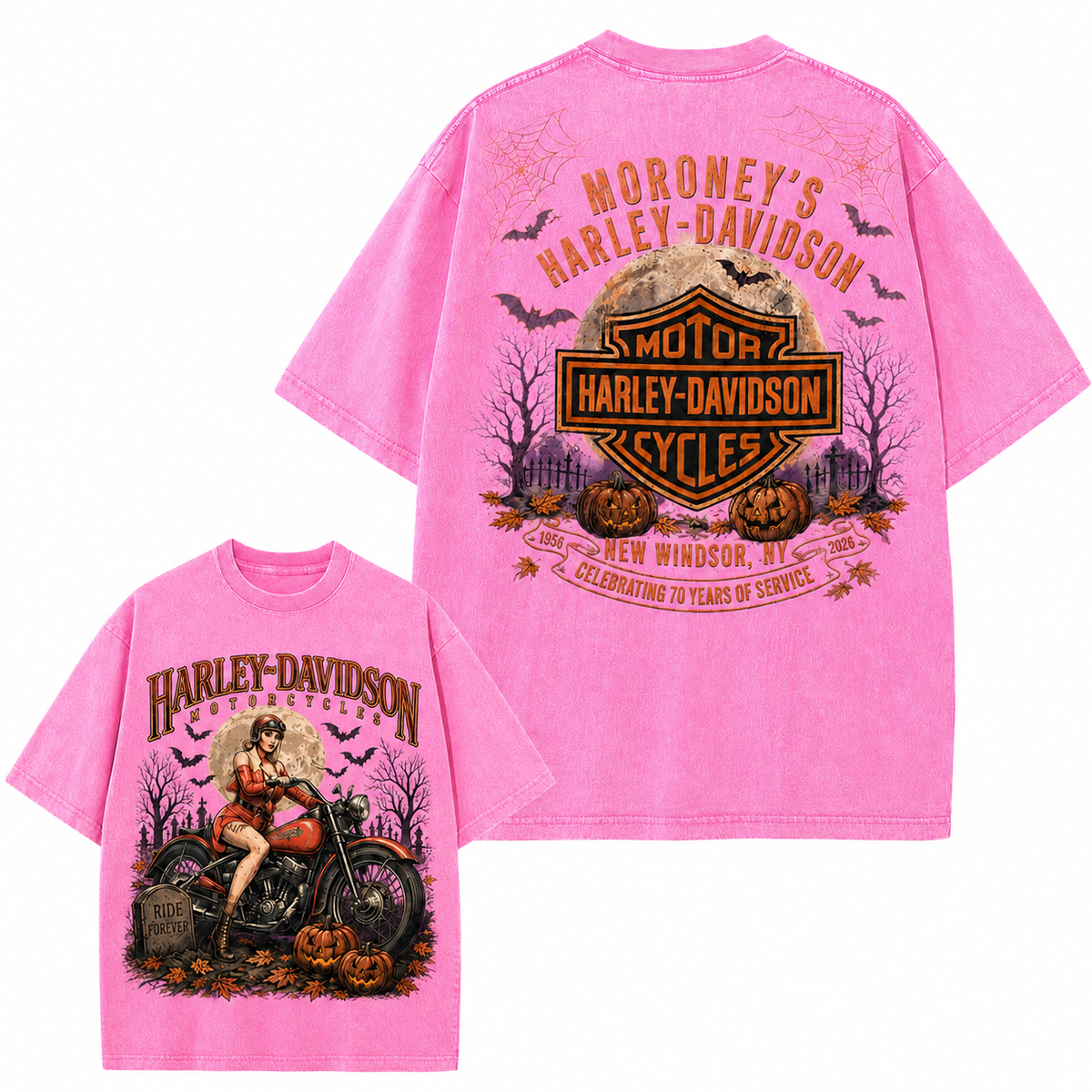 Retro Washed Girl Davidson Pattern T-shirt