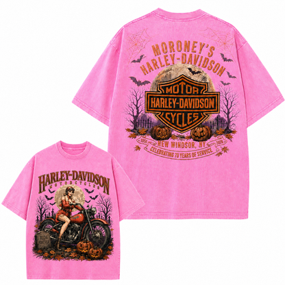 Retro Washed Girl Davidson Pattern T-shirt