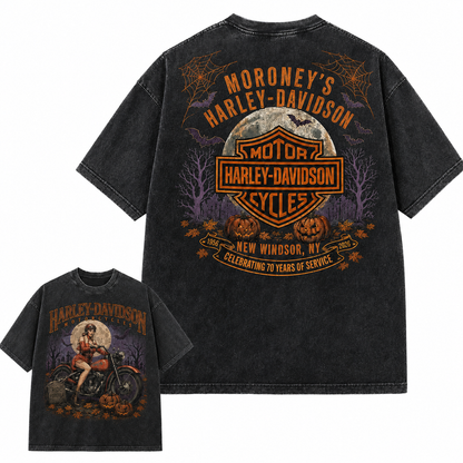 Retro Washed Girl Davidson Pattern T-shirt