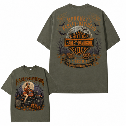 Retro Washed Girl Davidson Pattern T-shirt