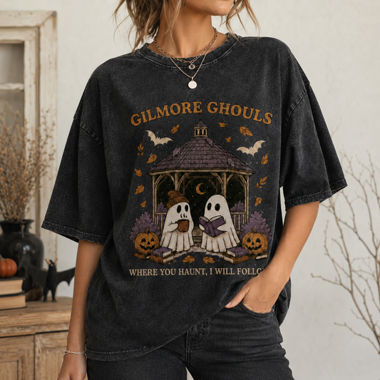Cozy Ghosts Vintage Halloween Graphic Tee