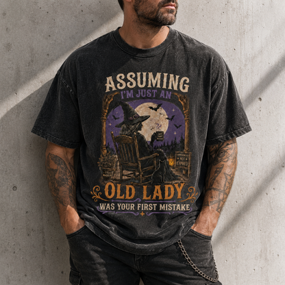 T-shirt « Croire que je suis juste une vieille dame a été votre première erreur »