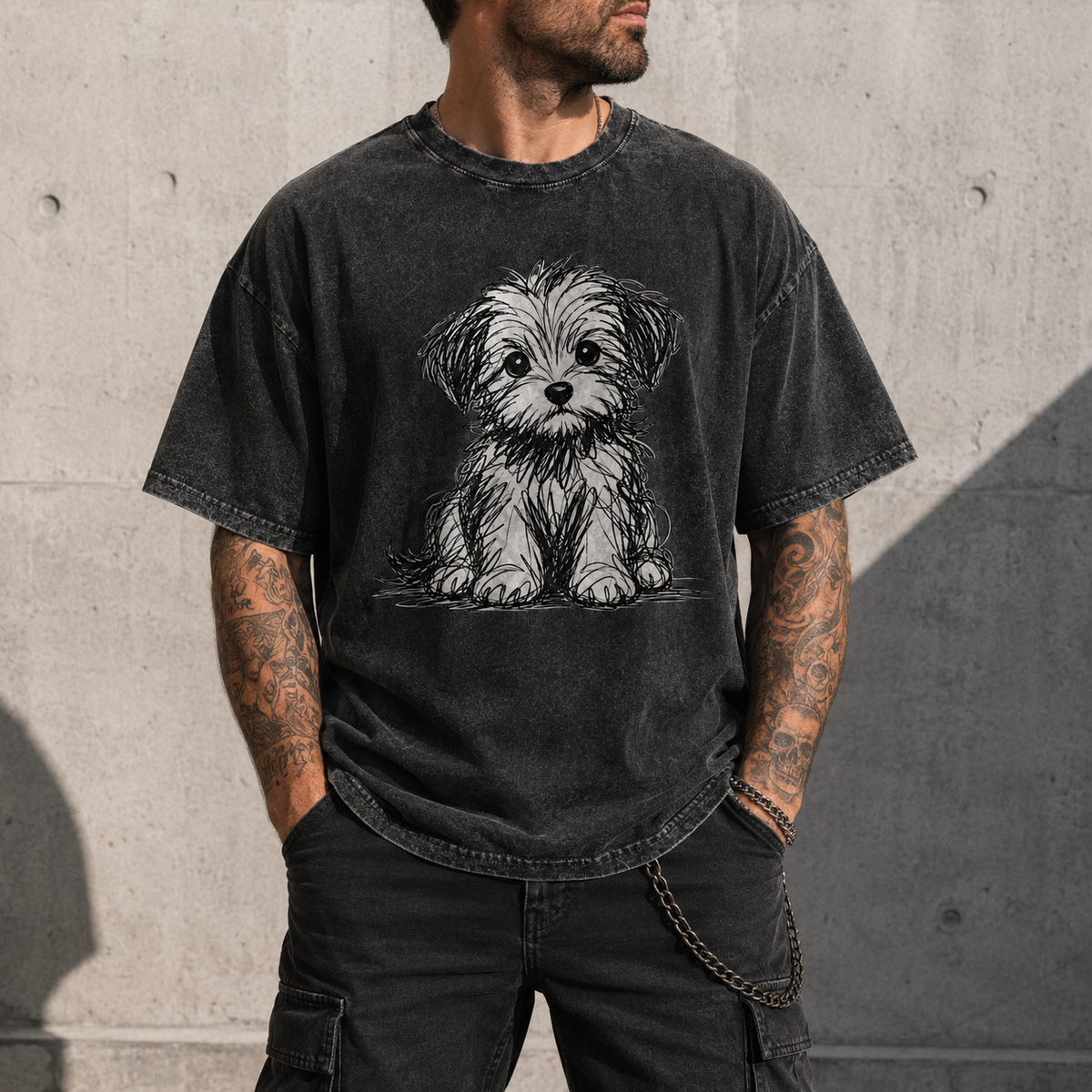 Vintage Puppy Sketch Graphic Tee