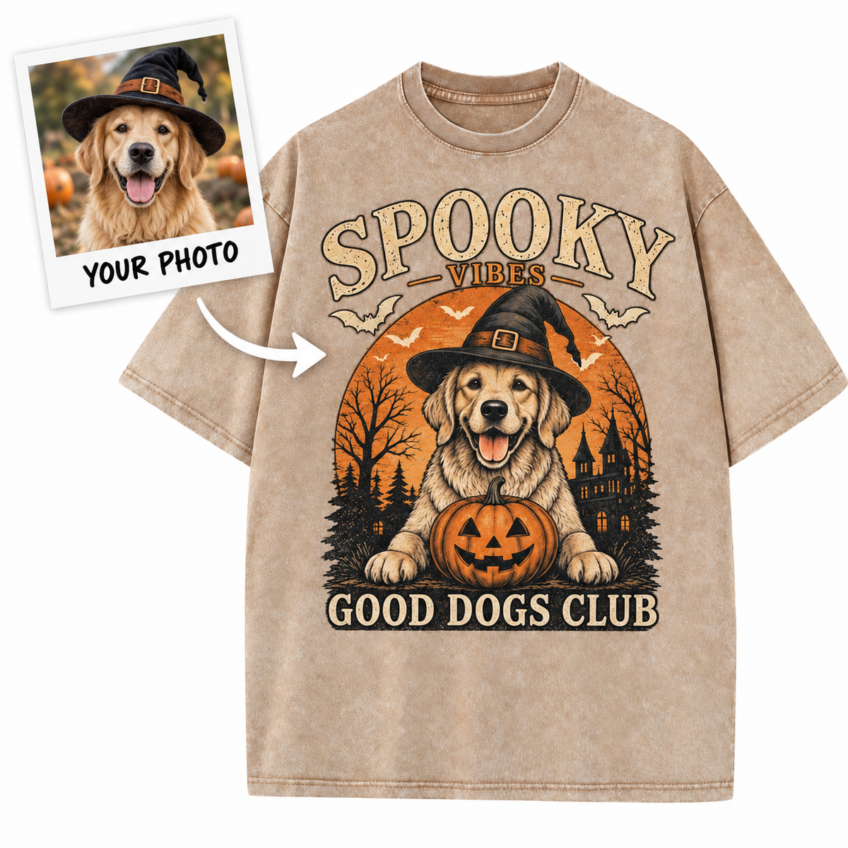 Custom Pet Spooky Good Dog T-Shirt – Personalized From Your Photo