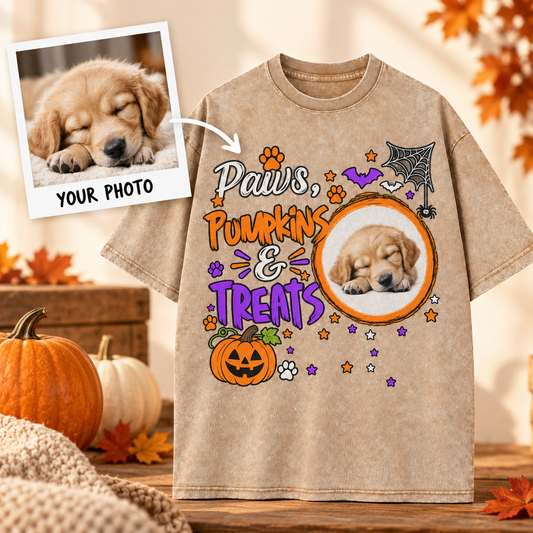 Custom Pet Spooky Paws T-Shirt – Personalized From Your Photo