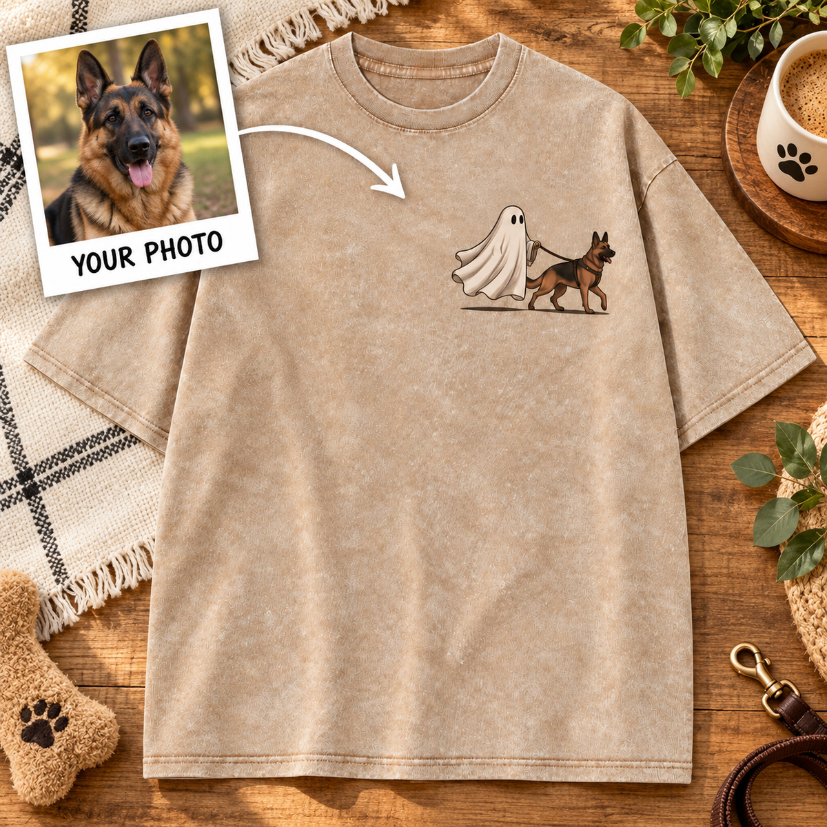 Custom Pet Ghost Walk T-Shirt – Personalized From Your Photo