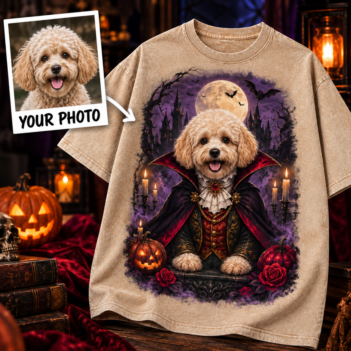 Custom Pet Vampire Count T-Shirt – Personalized From Your Photo