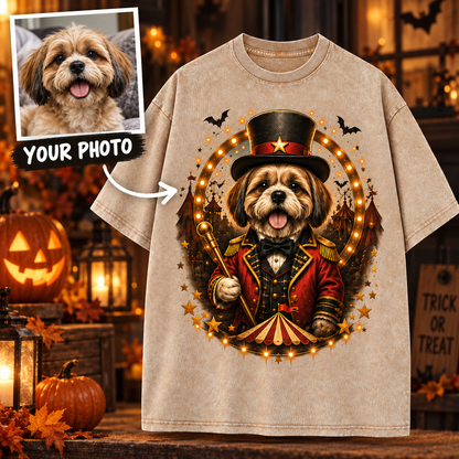 Custom Pet Spooky Ringmaster T-Shirt – Personalized From Your Photo