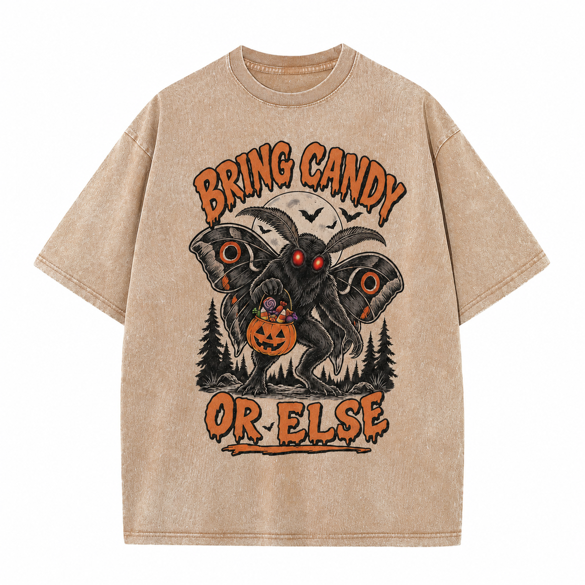 Apportez des bonbons ou sinon T-shirt vintage d'Halloween Mothman