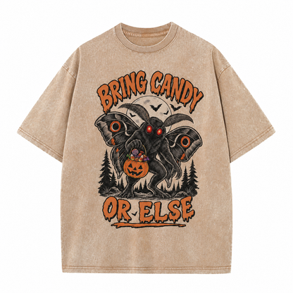 Apportez des bonbons ou sinon T-shirt vintage d'Halloween Mothman