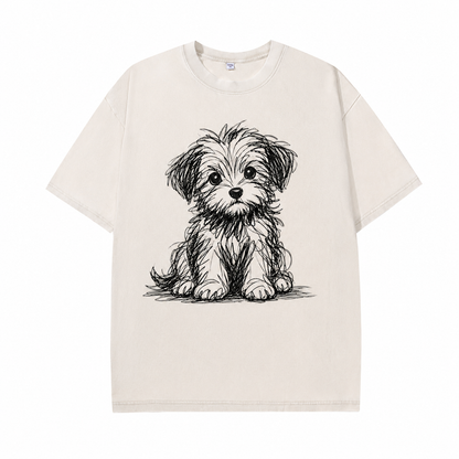 Vintage Puppy Sketch Graphic Tee
