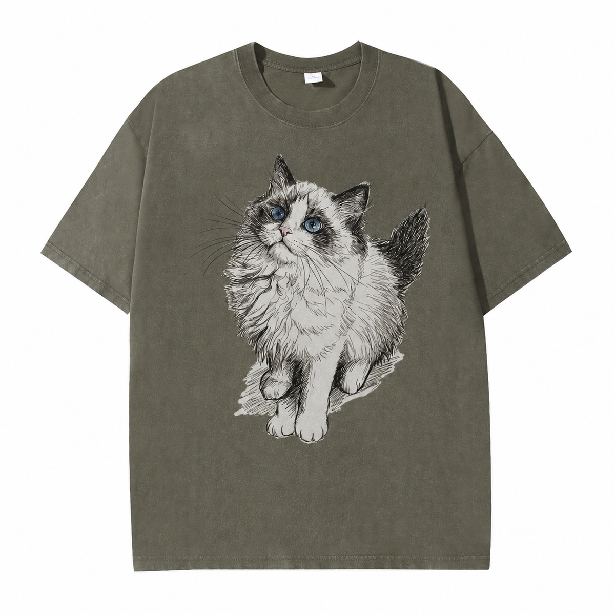 Blue-Eyed Cat Vintage Graphic Tee