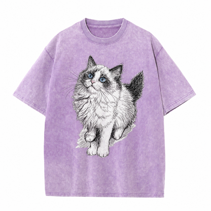 Blue-Eyed Cat Vintage Graphic Tee