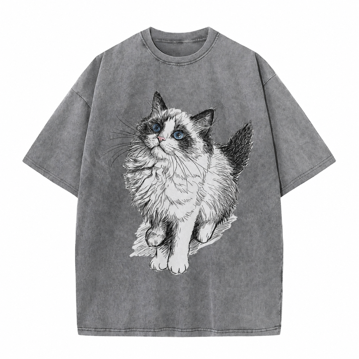 Blue-Eyed Cat Vintage Graphic Tee