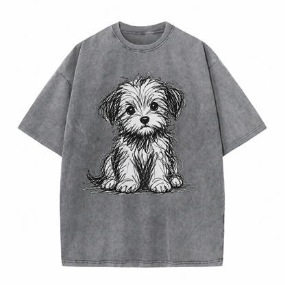 Vintage Puppy Sketch Graphic Tee