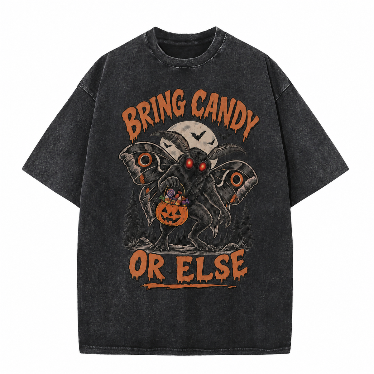 Apportez des bonbons ou sinon T-shirt vintage d'Halloween Mothman