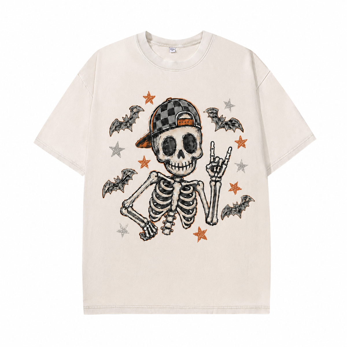 Vintage Rock Skeleton Halloween Graphic Tee