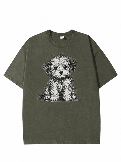Vintage Puppy Sketch Graphic Tee