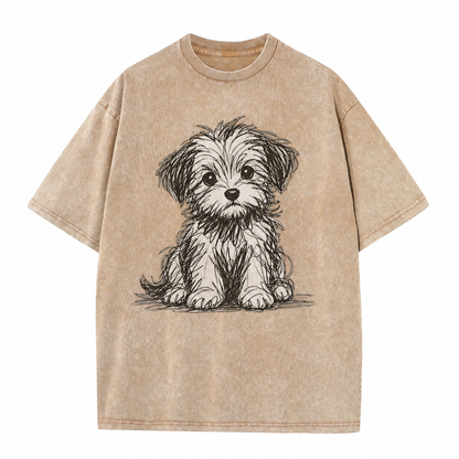 Vintage Puppy Sketch Graphic Tee