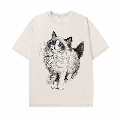 Blue-Eyed Cat Vintage Graphic Tee