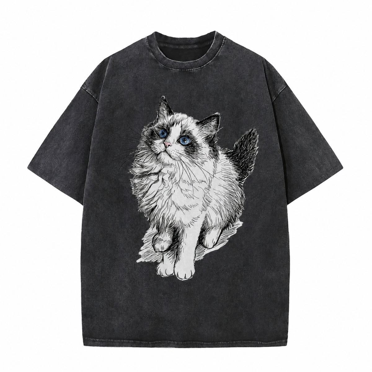 Blue-Eyed Cat Vintage Graphic Tee