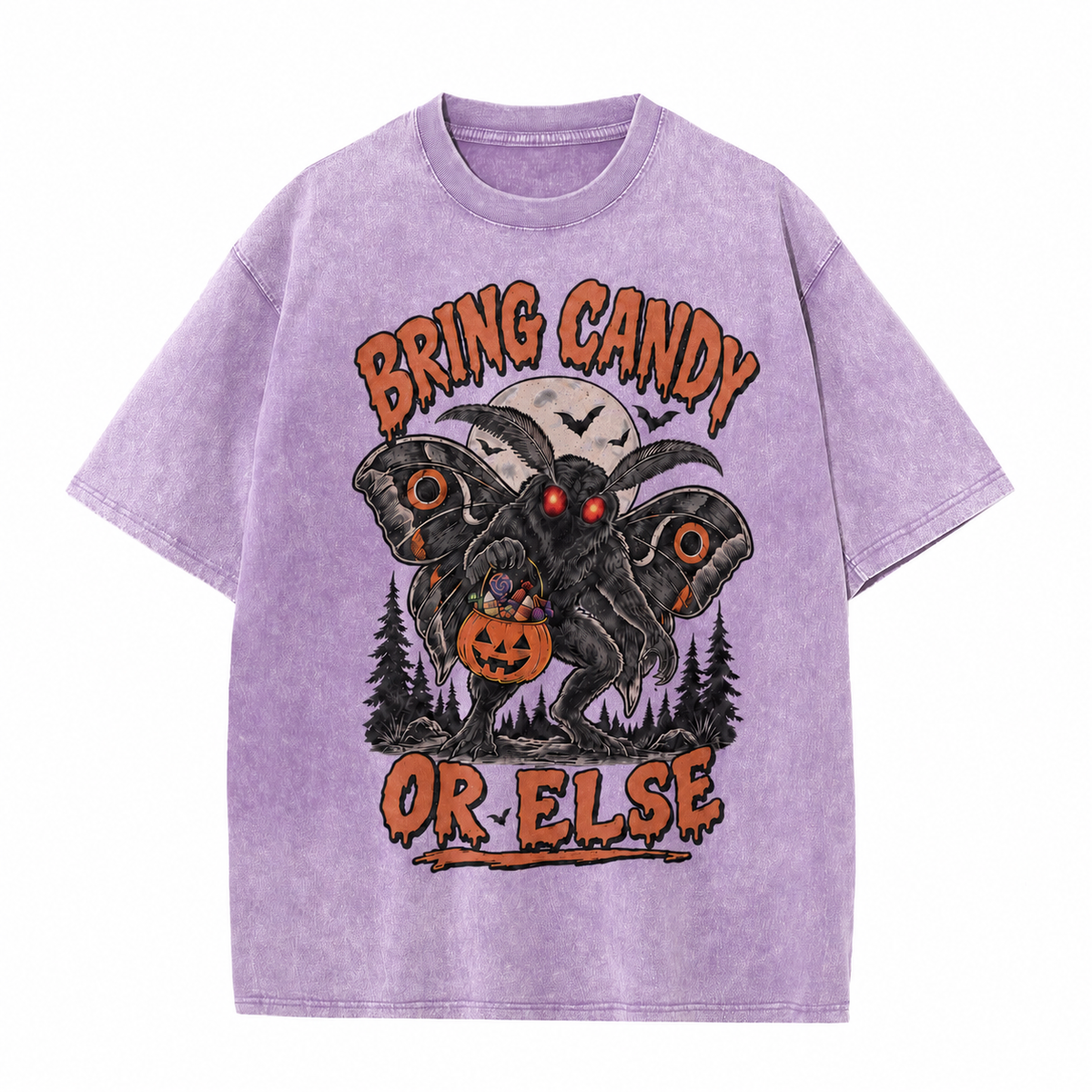 Apportez des bonbons ou sinon T-shirt vintage d'Halloween Mothman