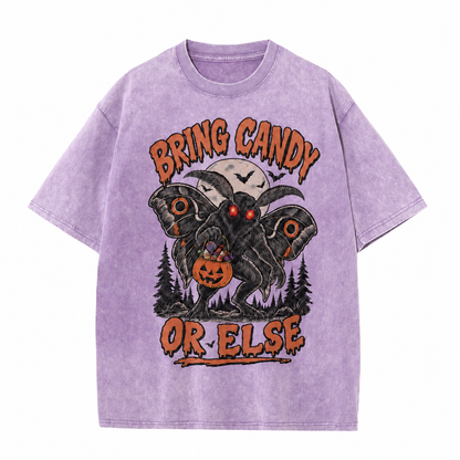 Apportez des bonbons ou sinon T-shirt vintage d'Halloween Mothman
