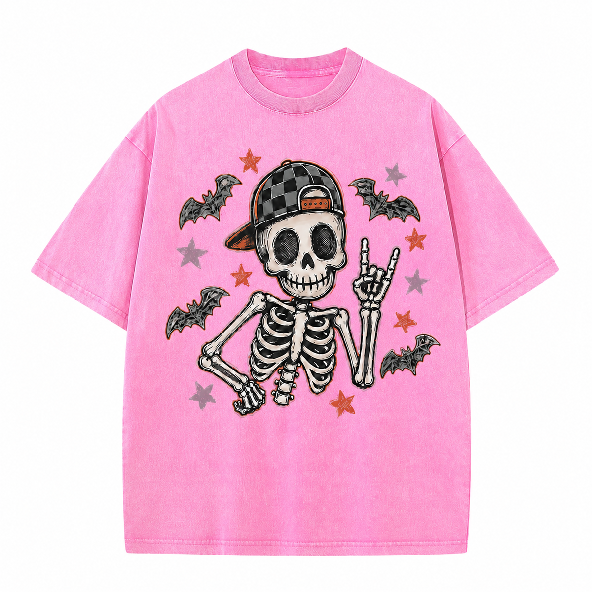 Vintage Rock Skeleton Halloween Graphic Tee