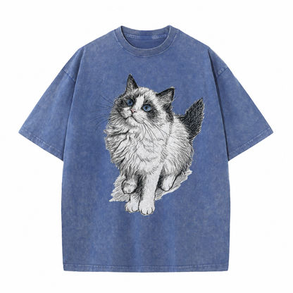 Blue-Eyed Cat Vintage Graphic Tee