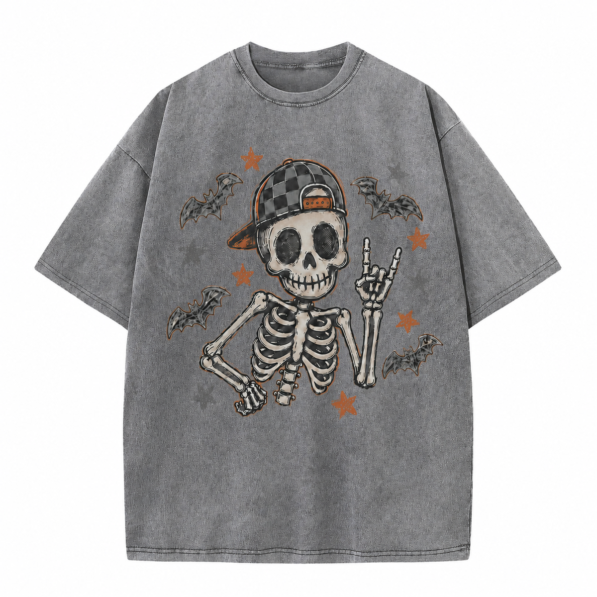Vintage Rock Skeleton Halloween Graphic Tee
