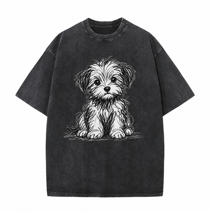 Vintage Puppy Sketch Graphic Tee
