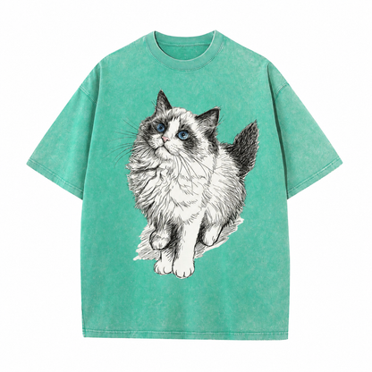 Blue-Eyed Cat Vintage Graphic Tee