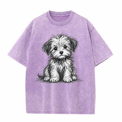 Vintage Puppy Sketch Graphic Tee