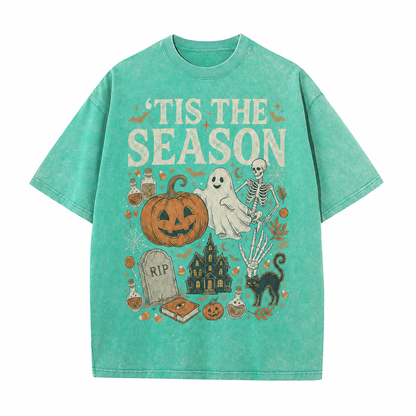 Retro Halloween Comfortable Color Shirt Skull Ghost DTG Print T-shirt