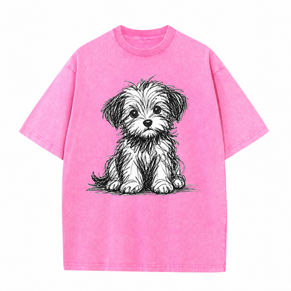 Vintage Puppy Sketch Graphic Tee