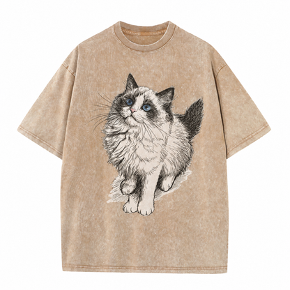 Blue-Eyed Cat Vintage Graphic Tee