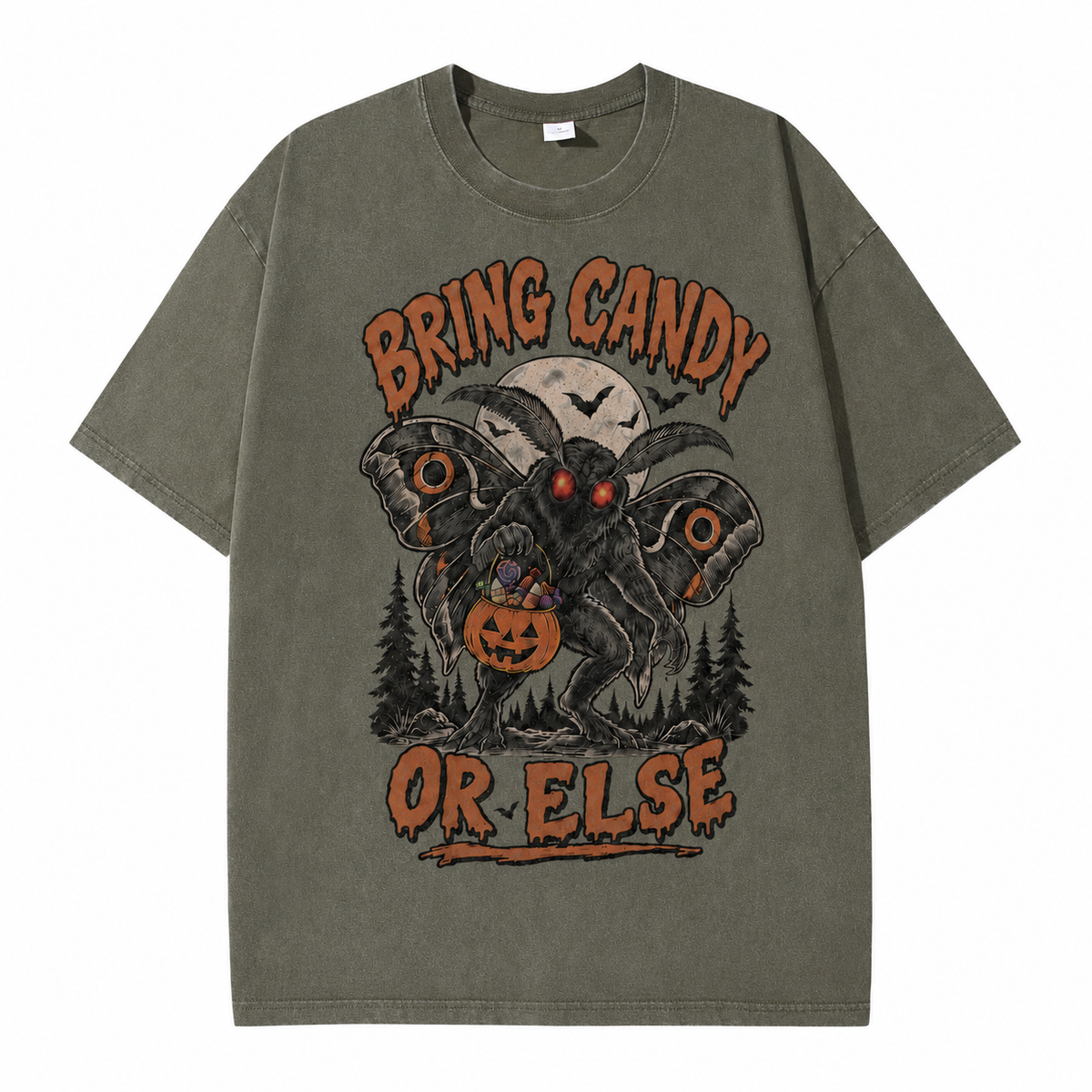 Apportez des bonbons ou sinon T-shirt vintage d'Halloween Mothman