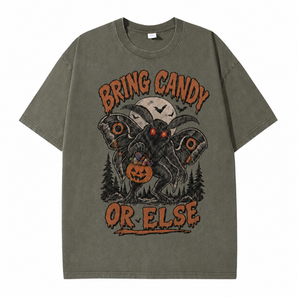 Apportez des bonbons ou sinon T-shirt vintage d'Halloween Mothman