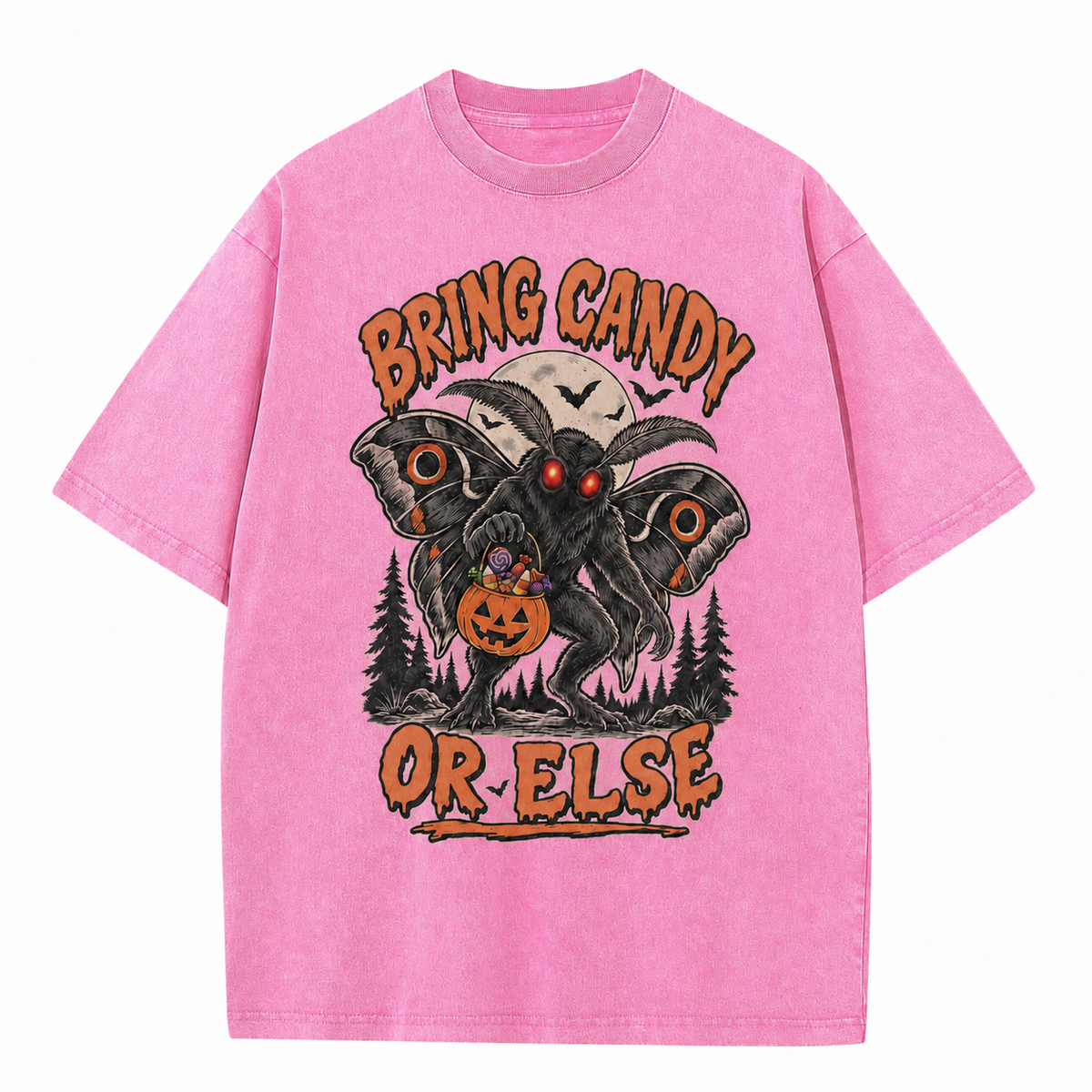 Apportez des bonbons ou sinon T-shirt vintage d'Halloween Mothman