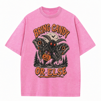 Apportez des bonbons ou sinon T-shirt vintage d'Halloween Mothman