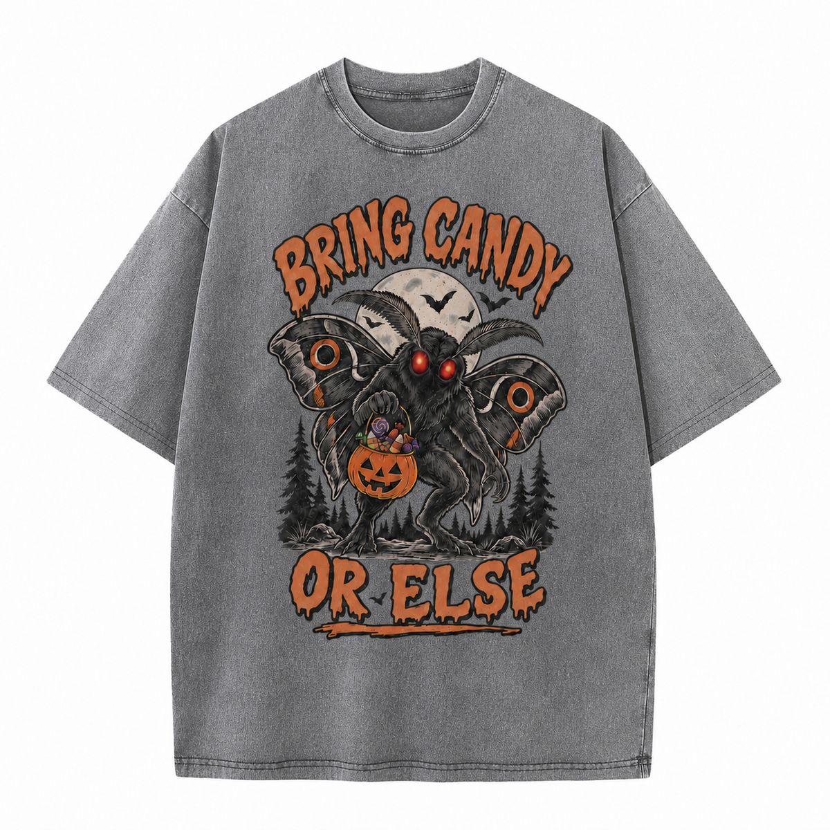 Apportez des bonbons ou sinon T-shirt vintage d'Halloween Mothman