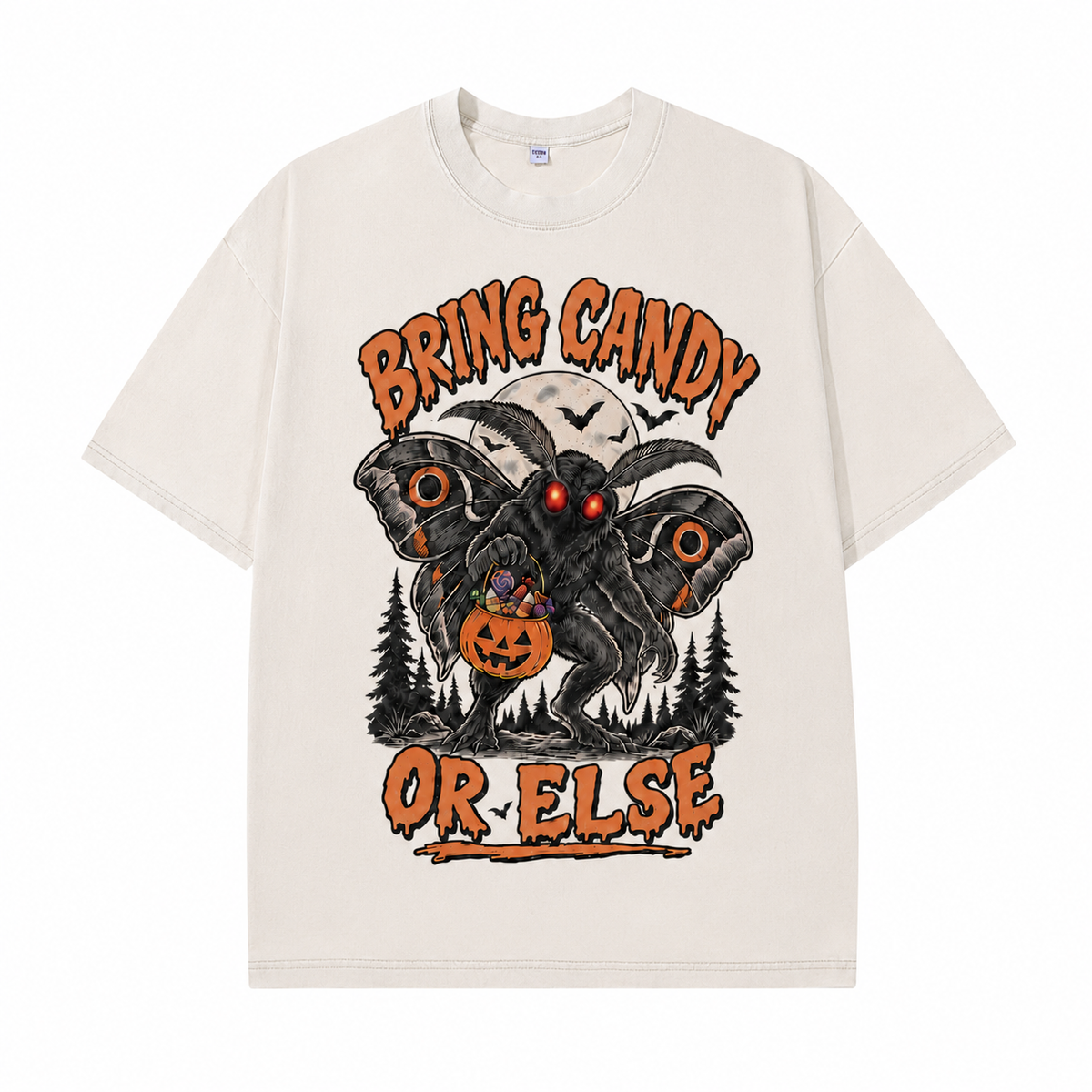 Apportez des bonbons ou sinon T-shirt vintage d'Halloween Mothman