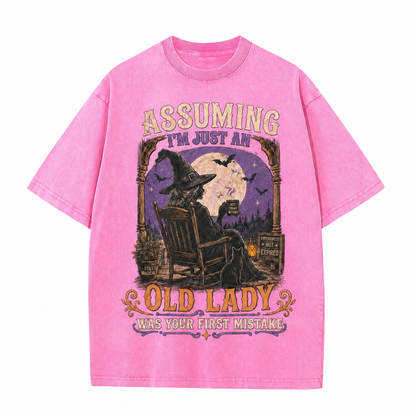 T-shirt « Croire que je suis juste une vieille dame a été votre première erreur »