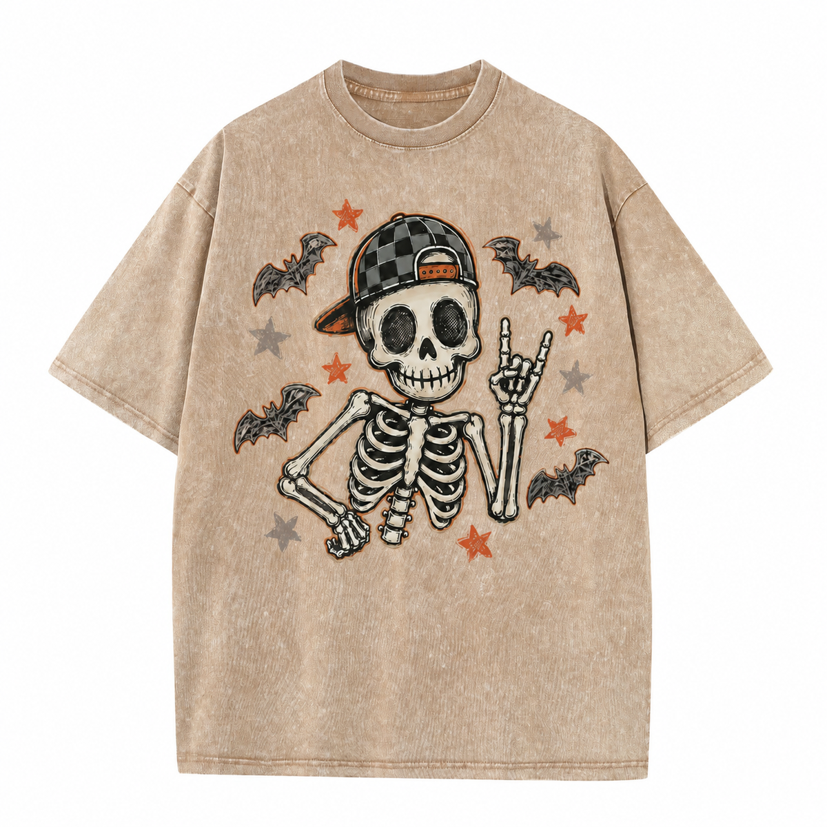 Vintage Rock Skeleton Halloween Graphic Tee
